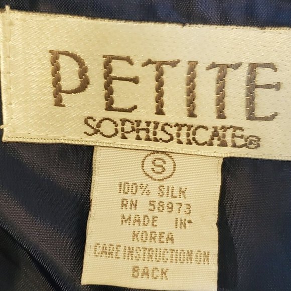 Vintage 90s Navy Blue Silk Womens Bomber Jacket S/M Flags Nautical Yacht - Picture 9 of 10